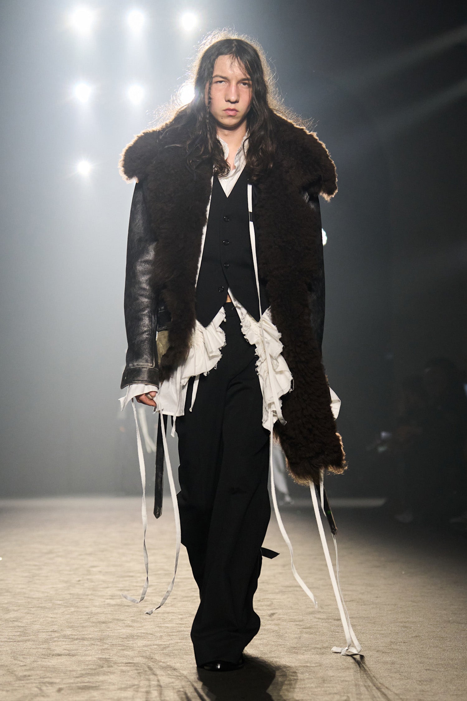 Binus Distressed Shearling Leather Jacket