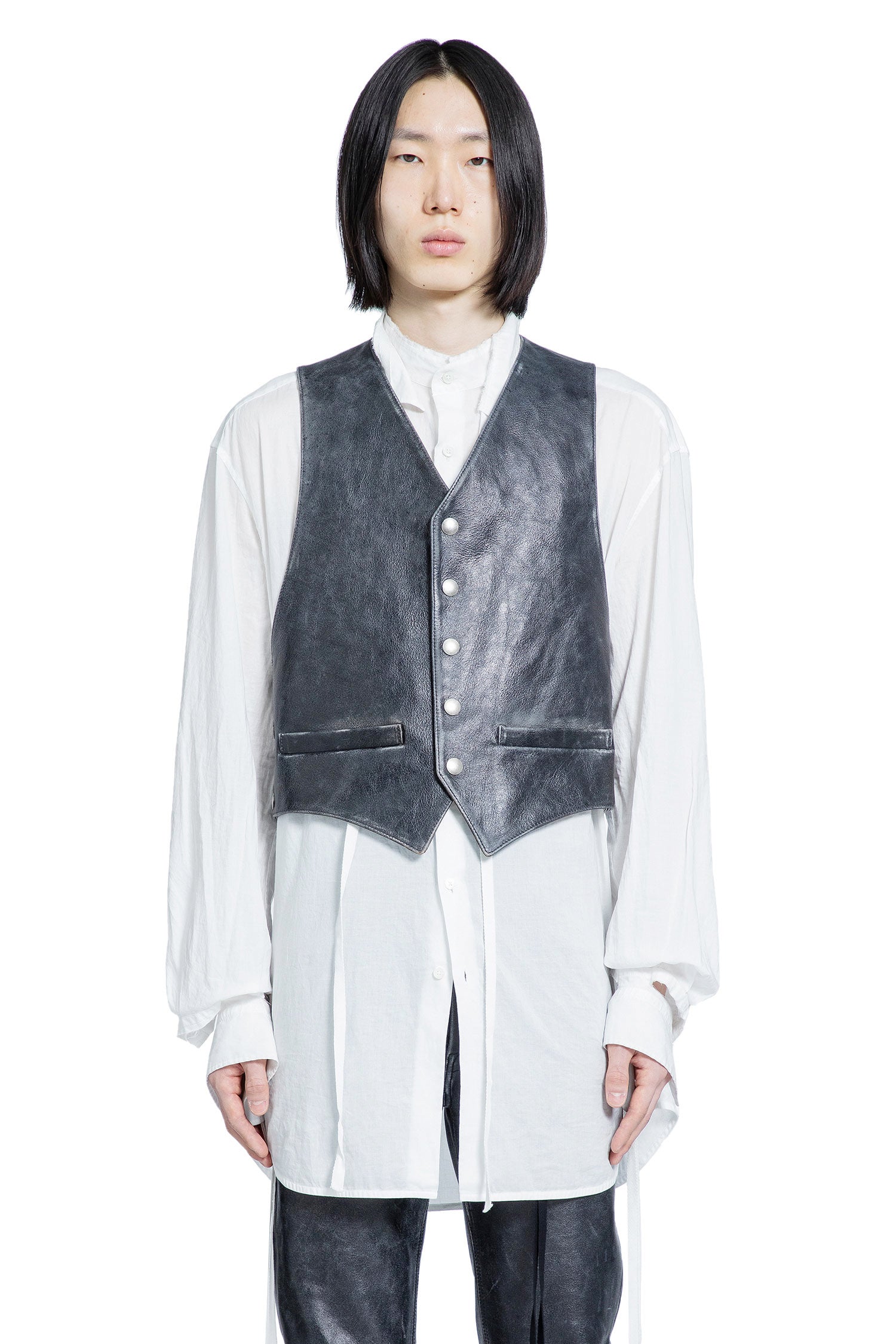 Albien Waistcoat in Distressed Leather