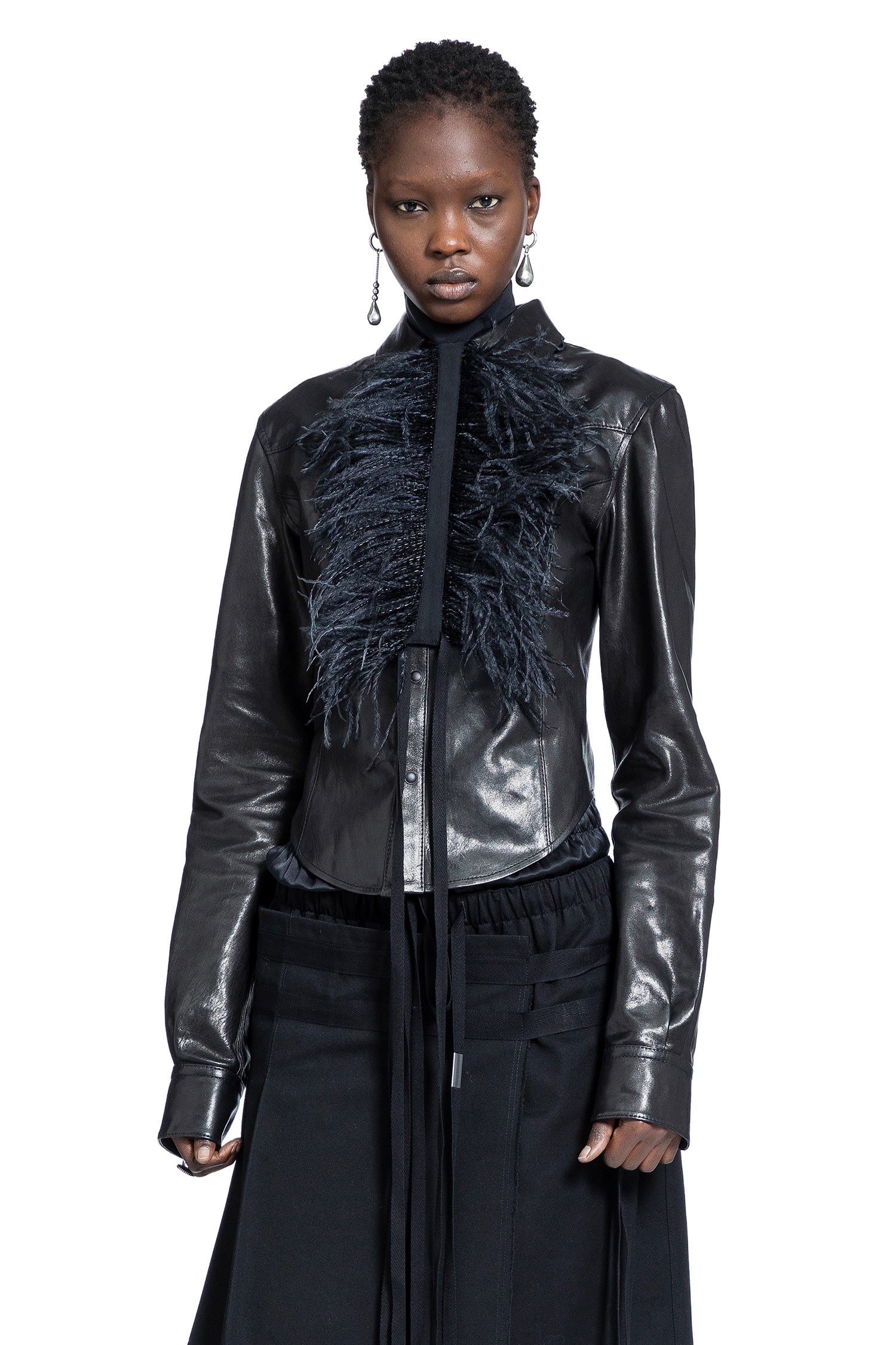 Drika Western Shirt in Leather - Antonioli.eu