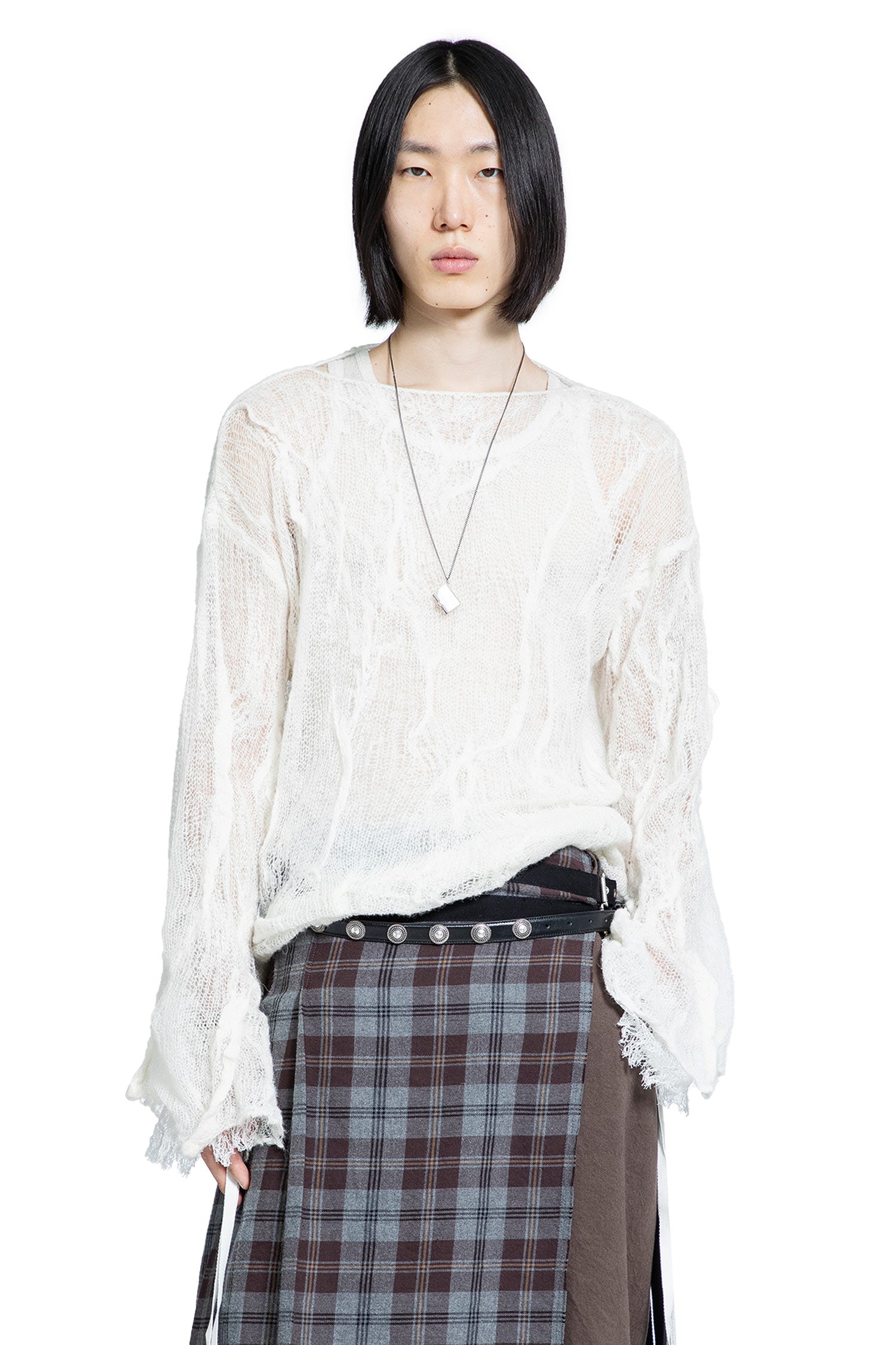 ANN DEMEULEMEESTER MAN OFF-WHITE KNITWEAR - Antonioli.eu