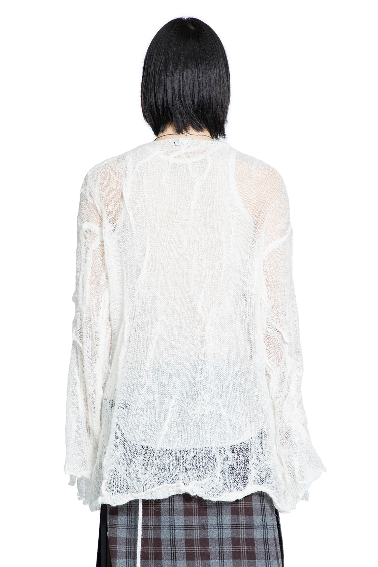 ANN DEMEULEMEESTER MAN OFF-WHITE KNITWEAR