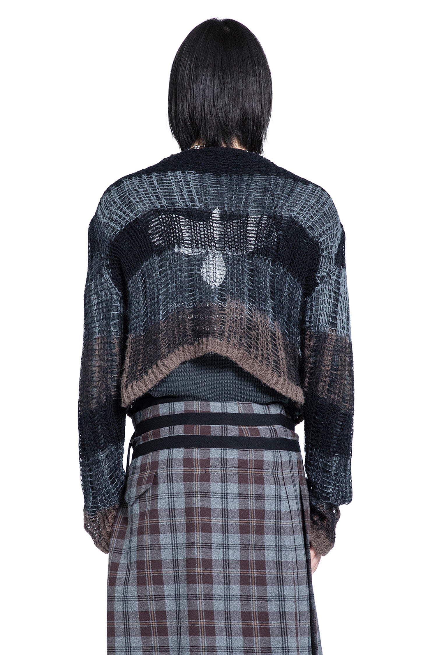 Poliet Striped Laddered Ajour Knit Sweataer