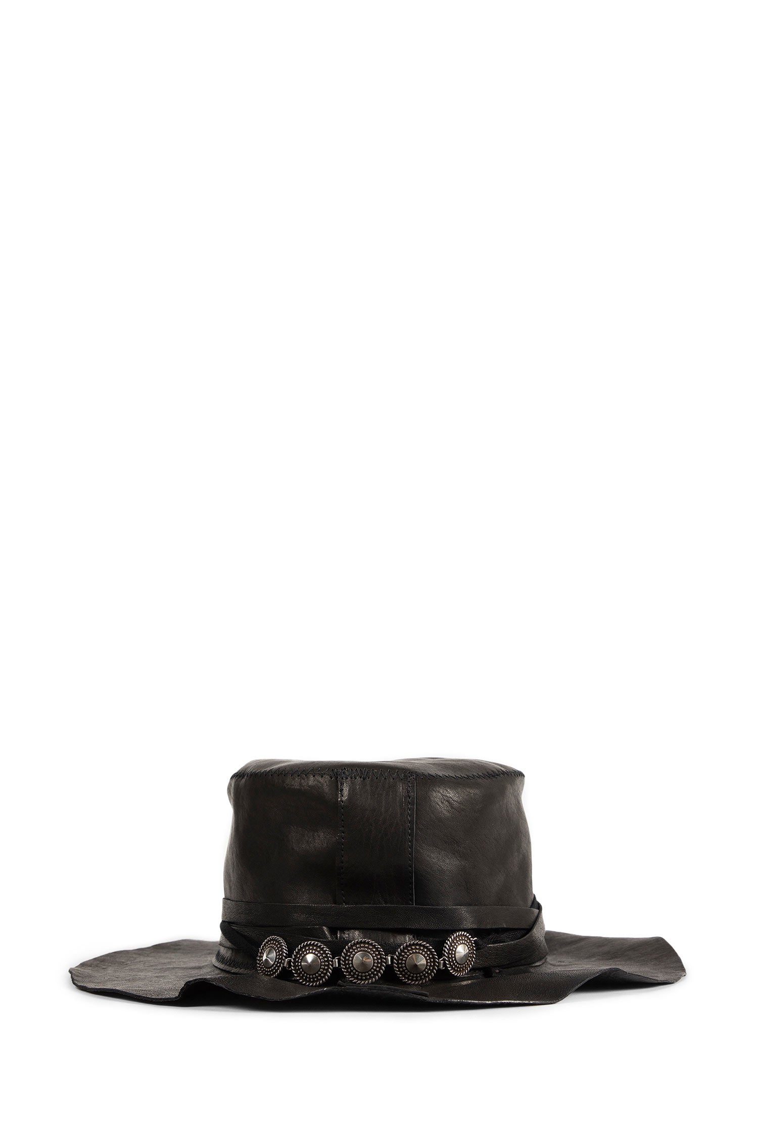 Aril Small Leather Hat With Studs