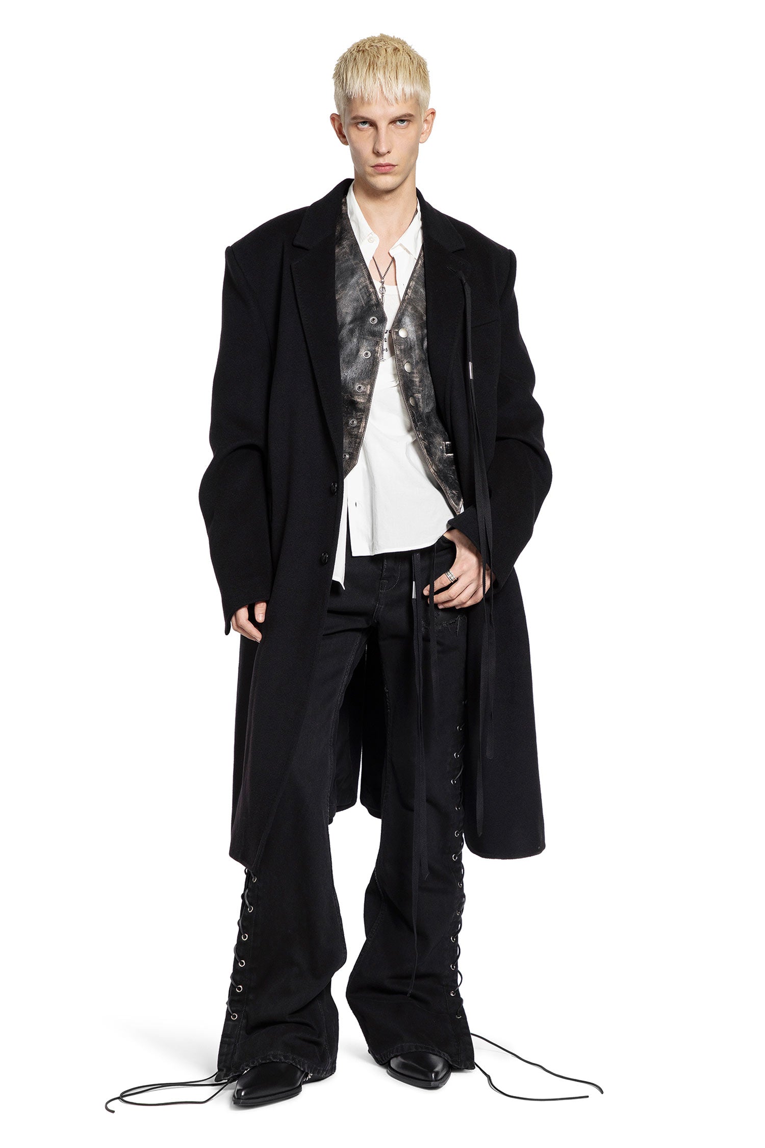 Tarik Laced-Up Bootcut Trousers