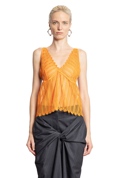 Sheer Lace and Check Cotton Tank Top - Antonioli.eu