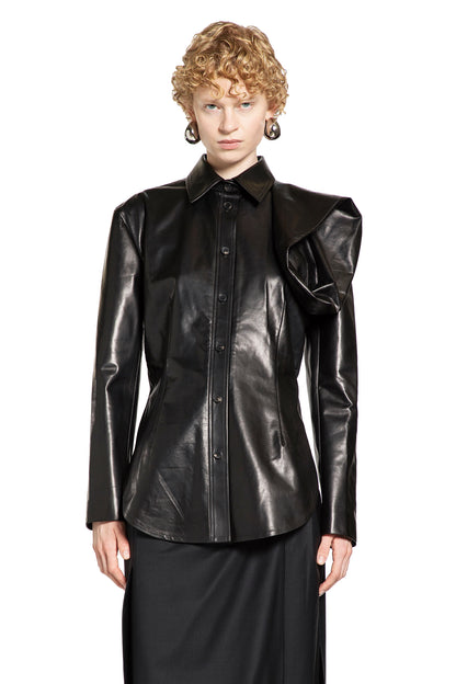 Leather Shirt with Floral Detail - Antonioli.eu