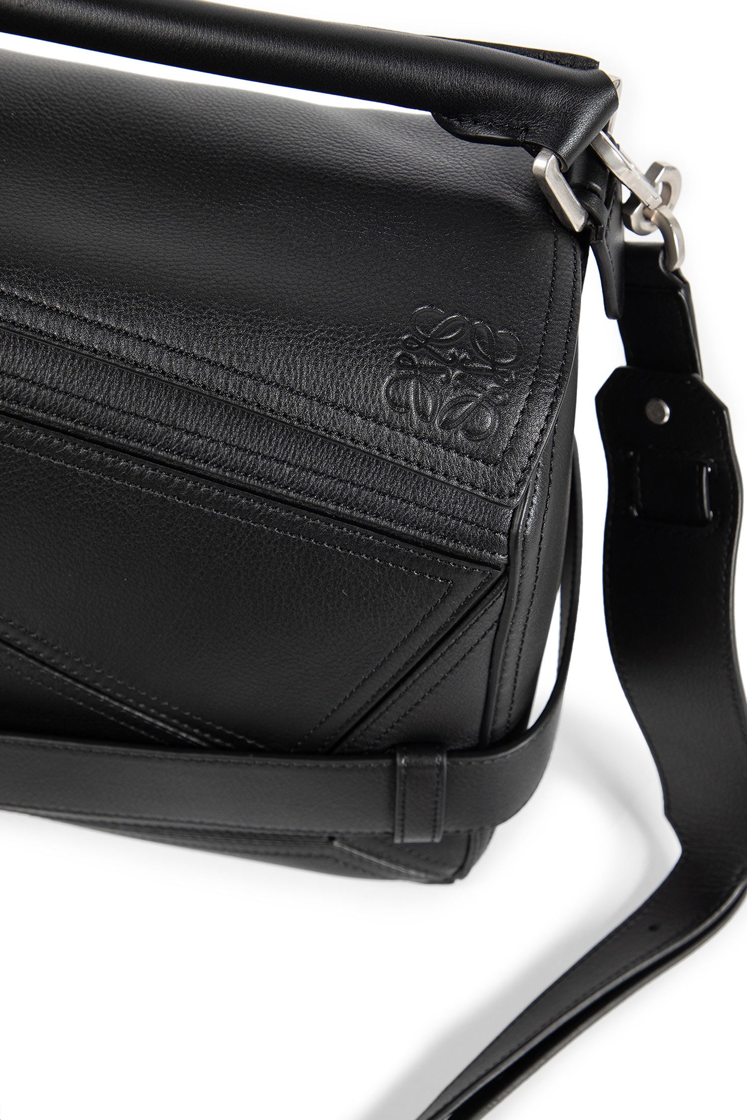 Large Puzzle Biker Bag in Shiny Calfskin
