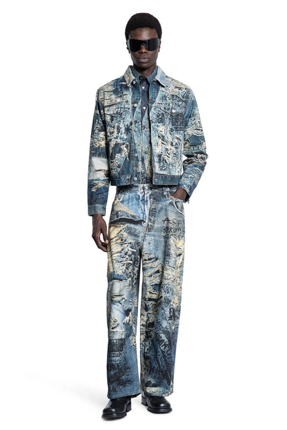 Trompe l'oeil Distressed Denim Jacket - Antonioli.eu