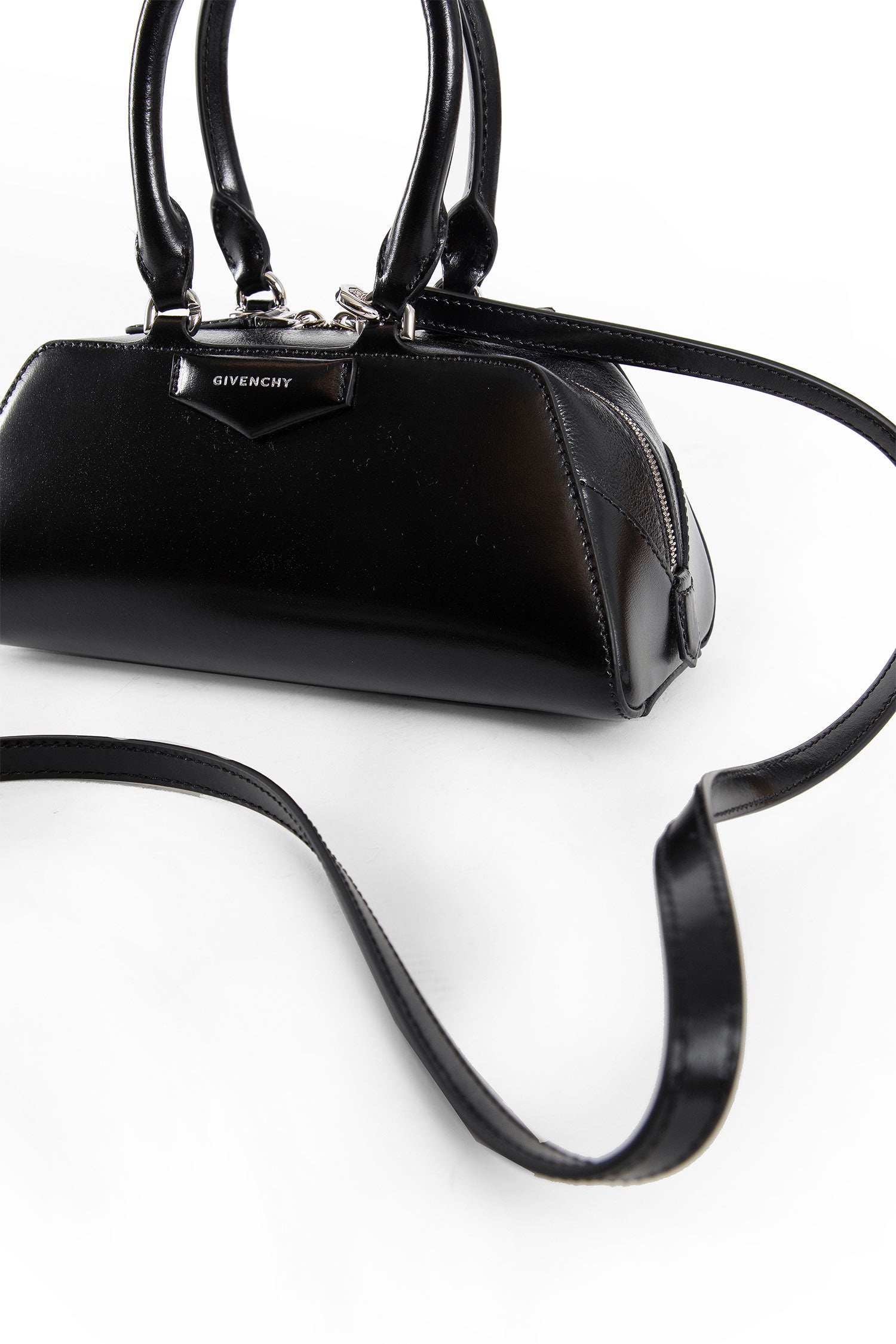 Mini Antigona East-West bag in leather