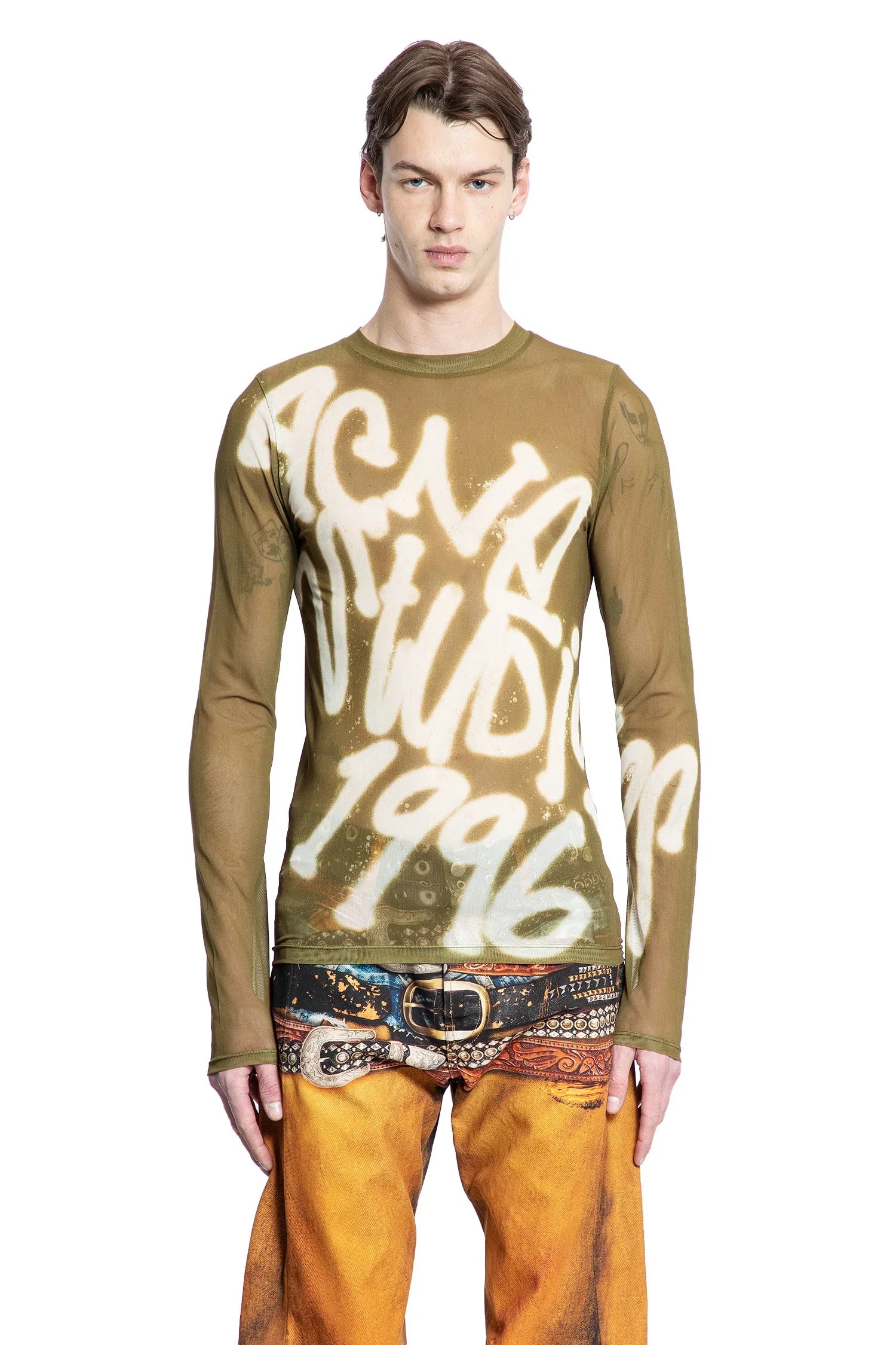 Sprayed Logo Long Sleeve T-Shirt - Antonioli.eu
