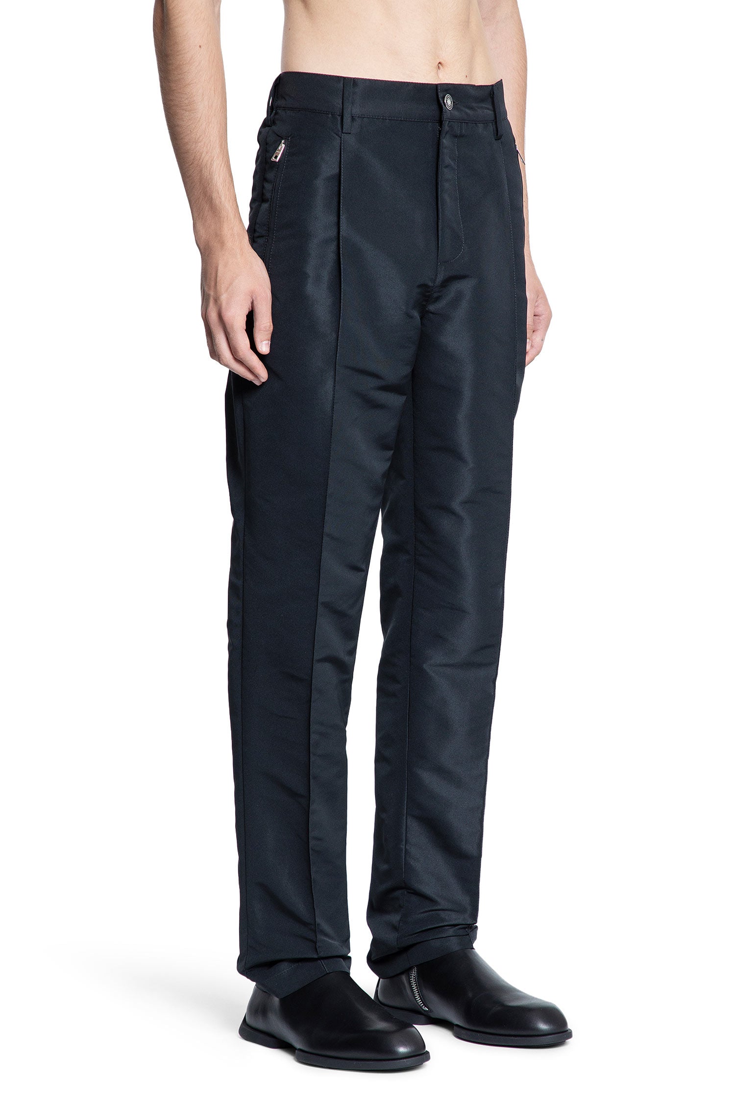 Stitched Pleat Nylon Trousers - Antonioli.eu