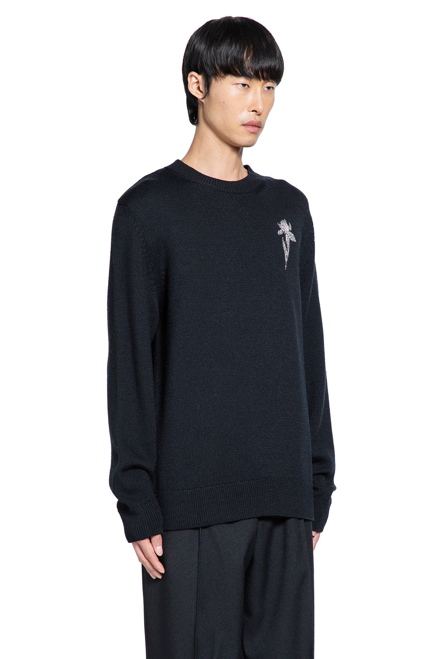 Crystal Flower Wool Sweater