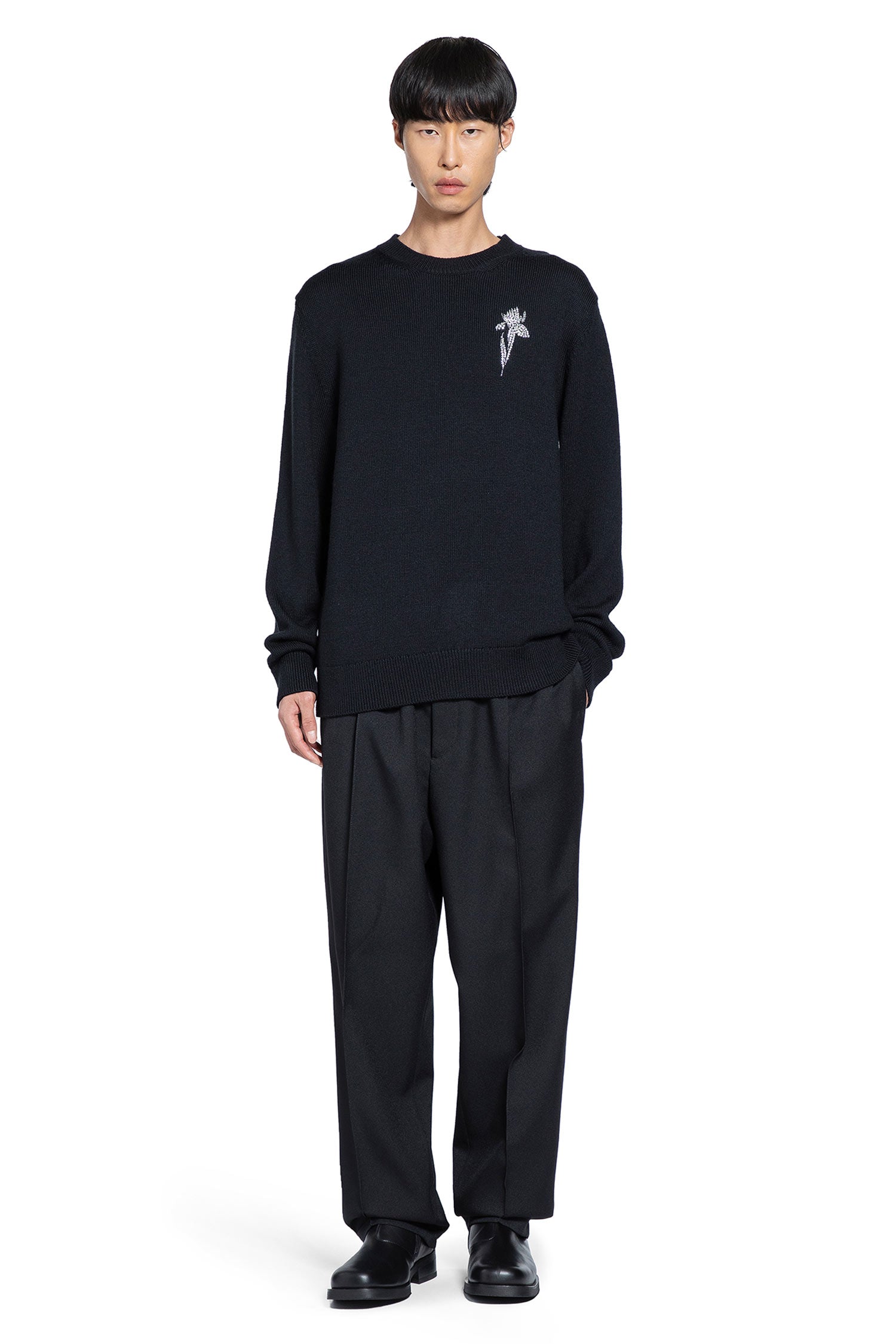 Crystal Flower Wool Sweater - Antonioli.eu