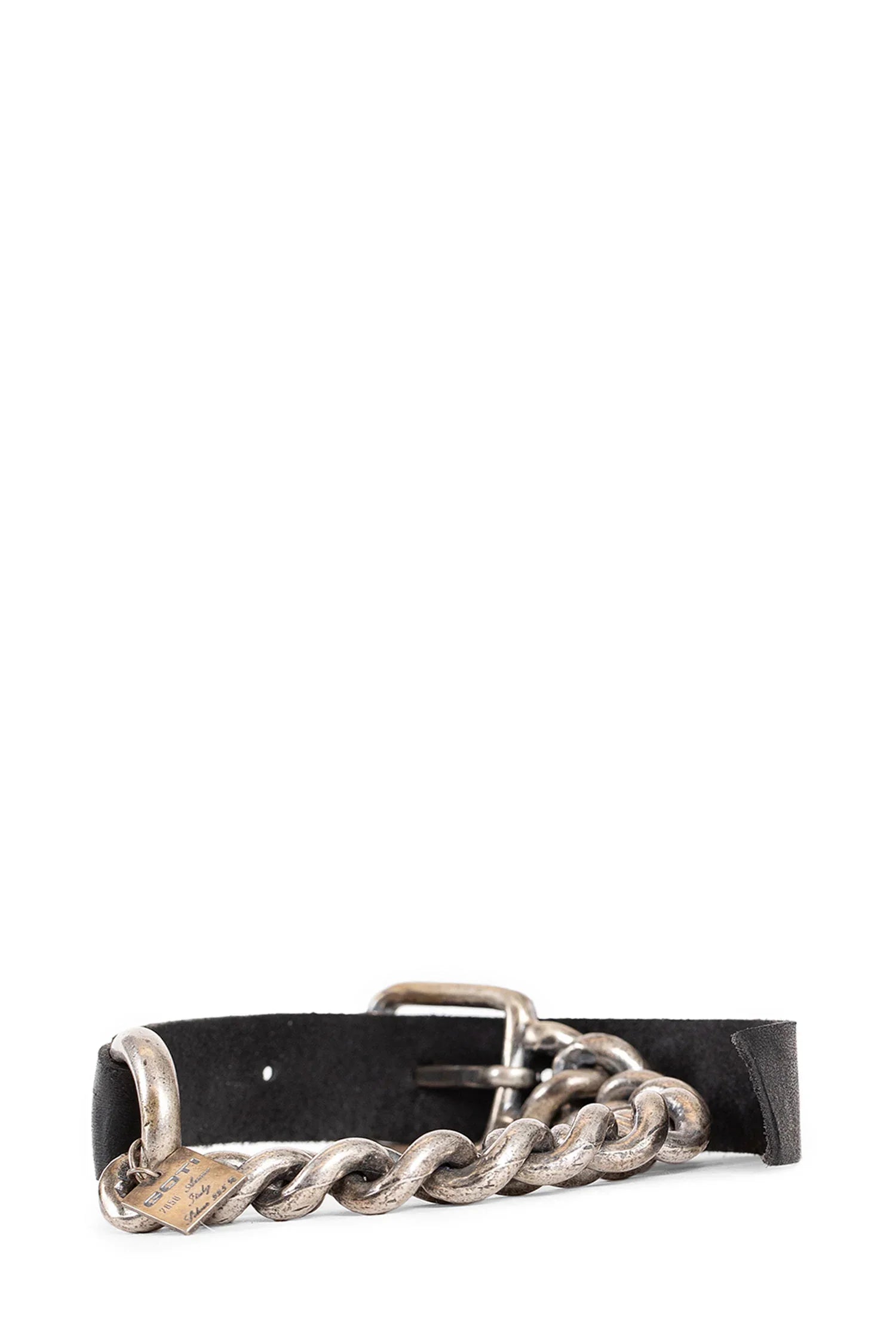 Leather bracelet with silver chain - Antonioli.eu