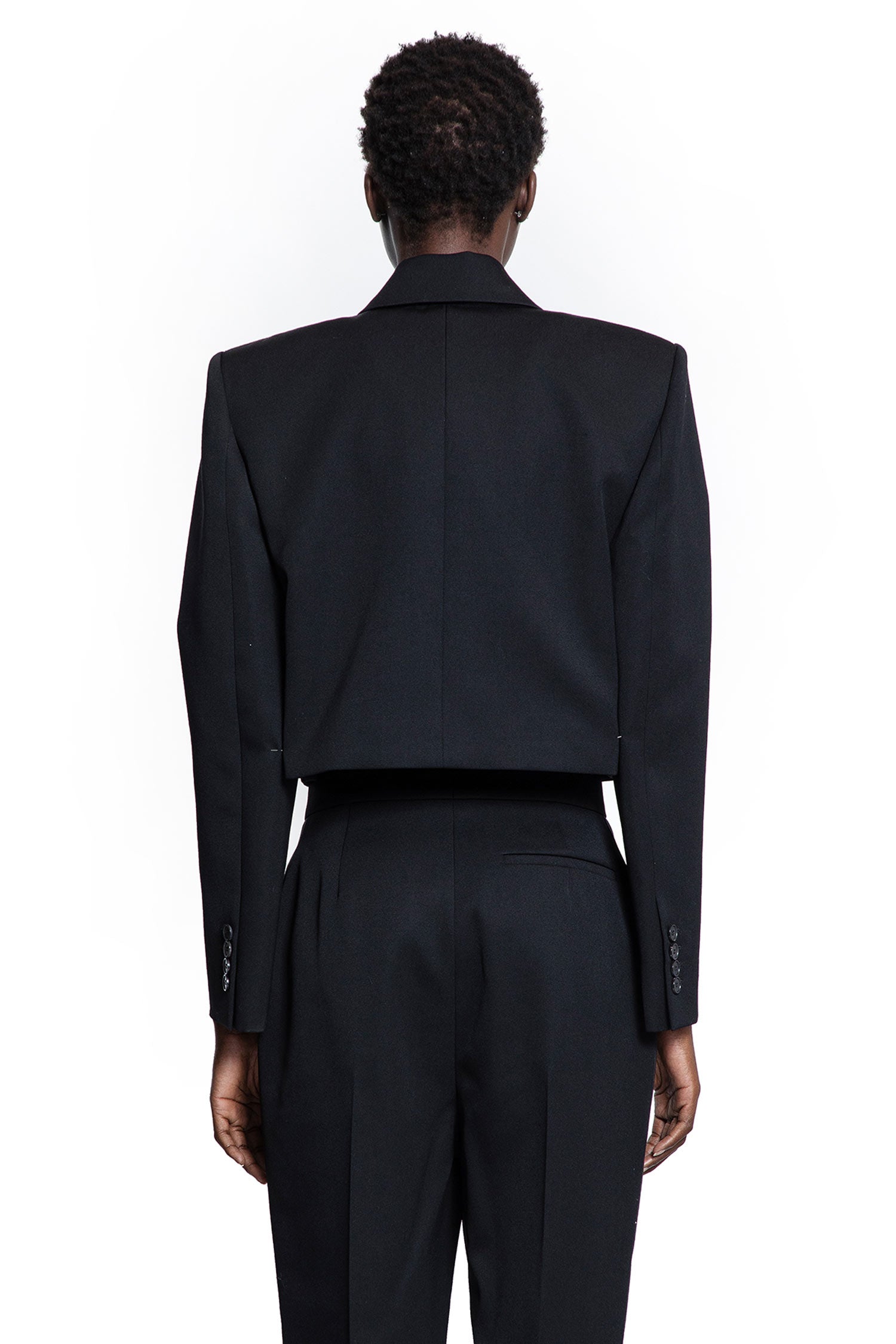 Cropped Tuxedo Blazer in Wool - Antonioli.eu