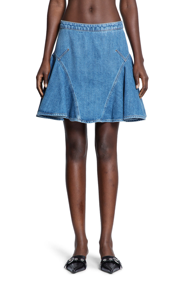 Ruffled Mini Skirt in Washed Denim - Antonioli.eu