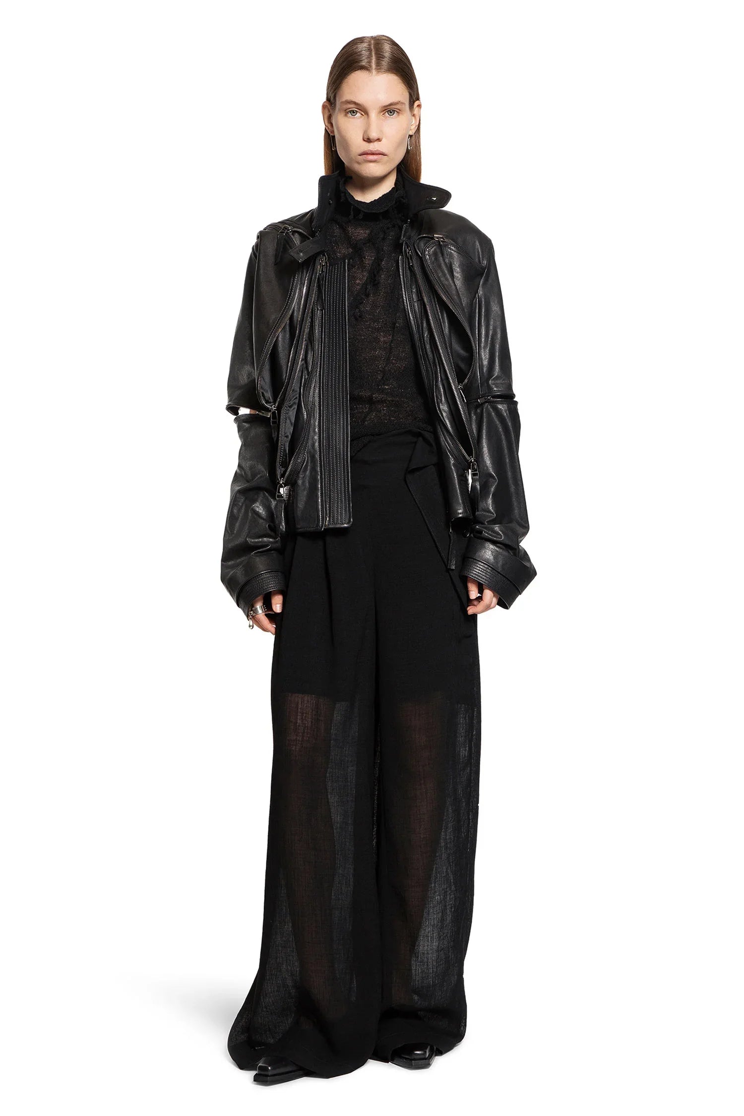 Nylon Sheer Wide Leg Pants - Antonioli.eu