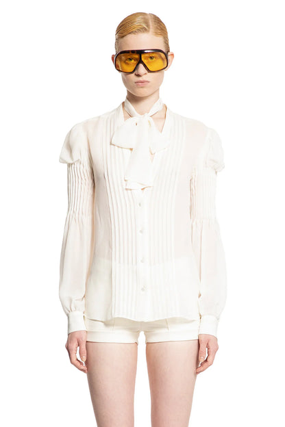 Silk georgette lavalliere blouse - Antonioli.eu