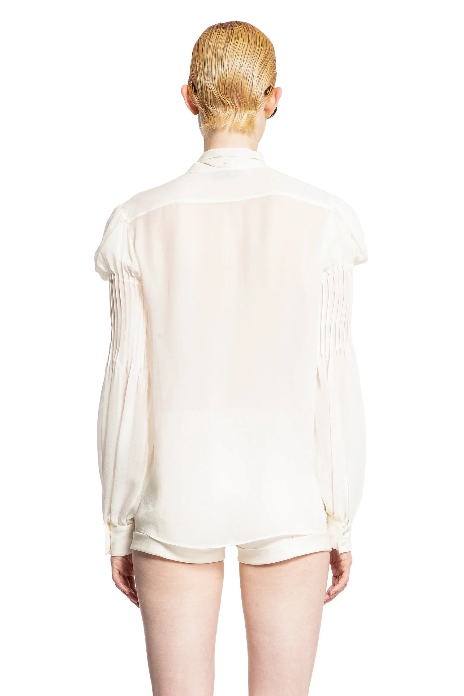 Silk georgette lavalliere blouse - Antonioli.eu