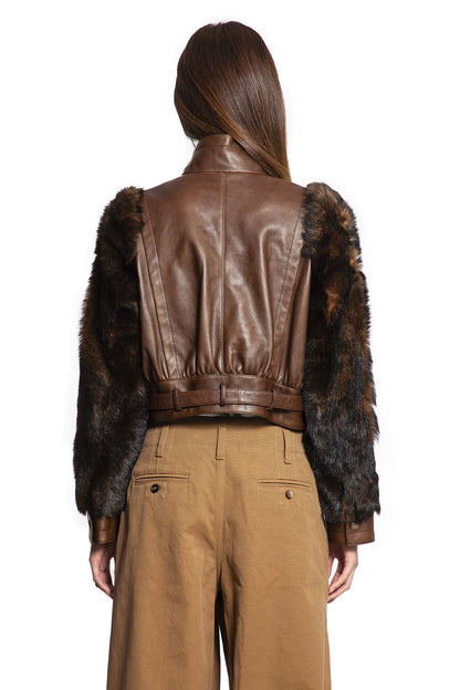 High-Neck Short Jacket in Leather - Antonioli.eu