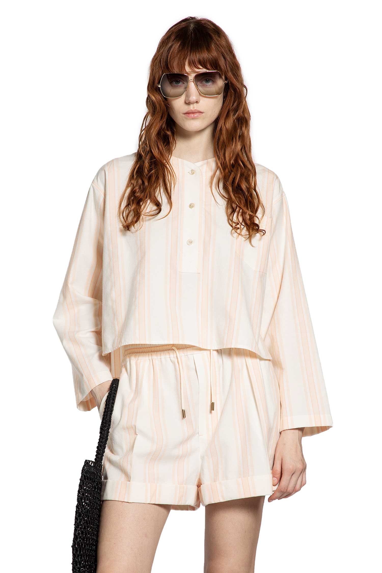 Long Sleeve Crop Top in Cotton
