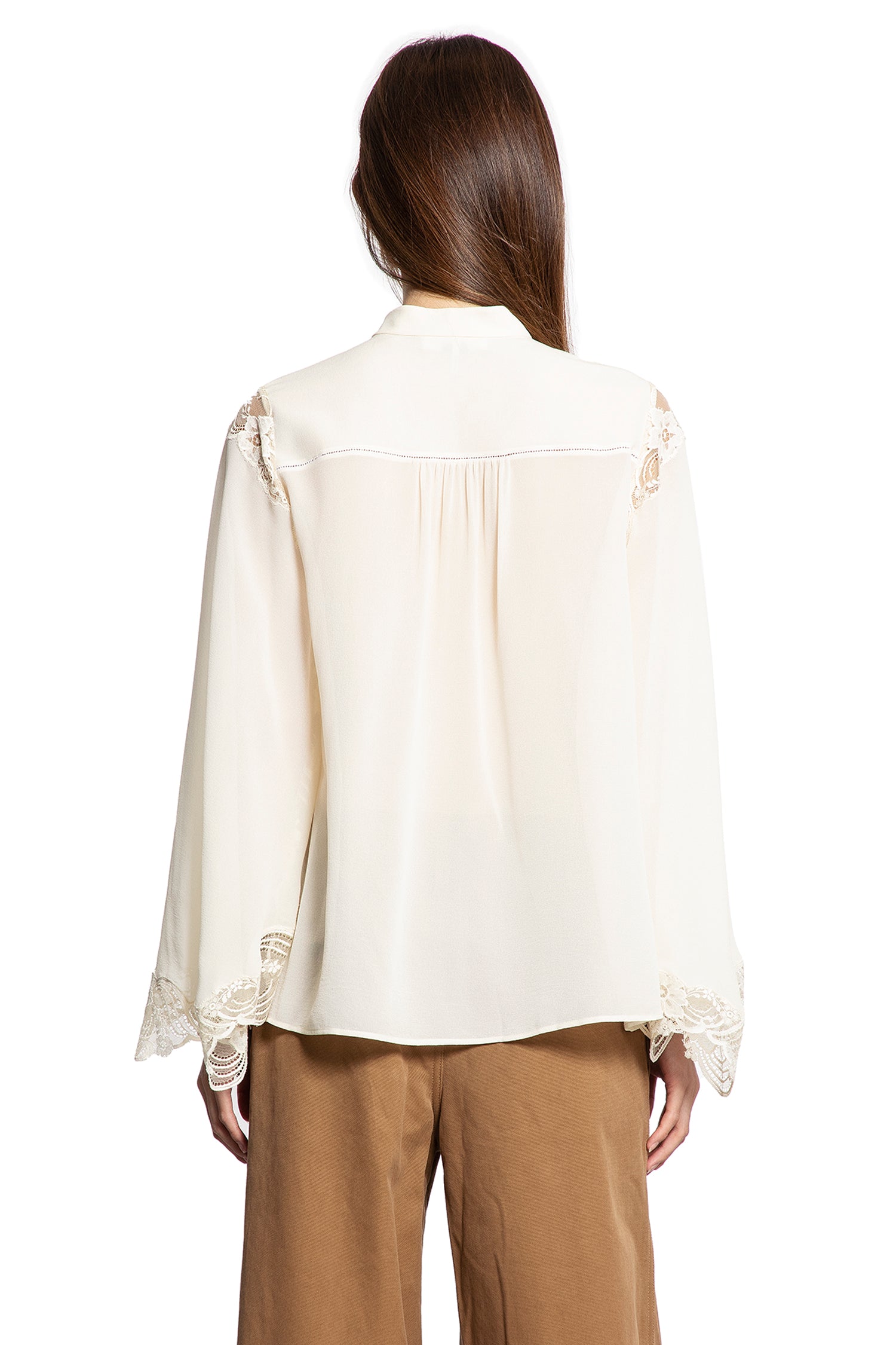 Blouse in Georgette and Lace - Antonioli.eu