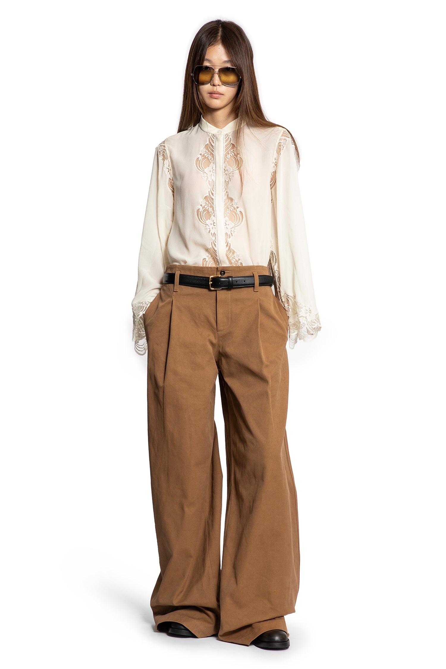 Blouse in Georgette and Lace - Antonioli.eu