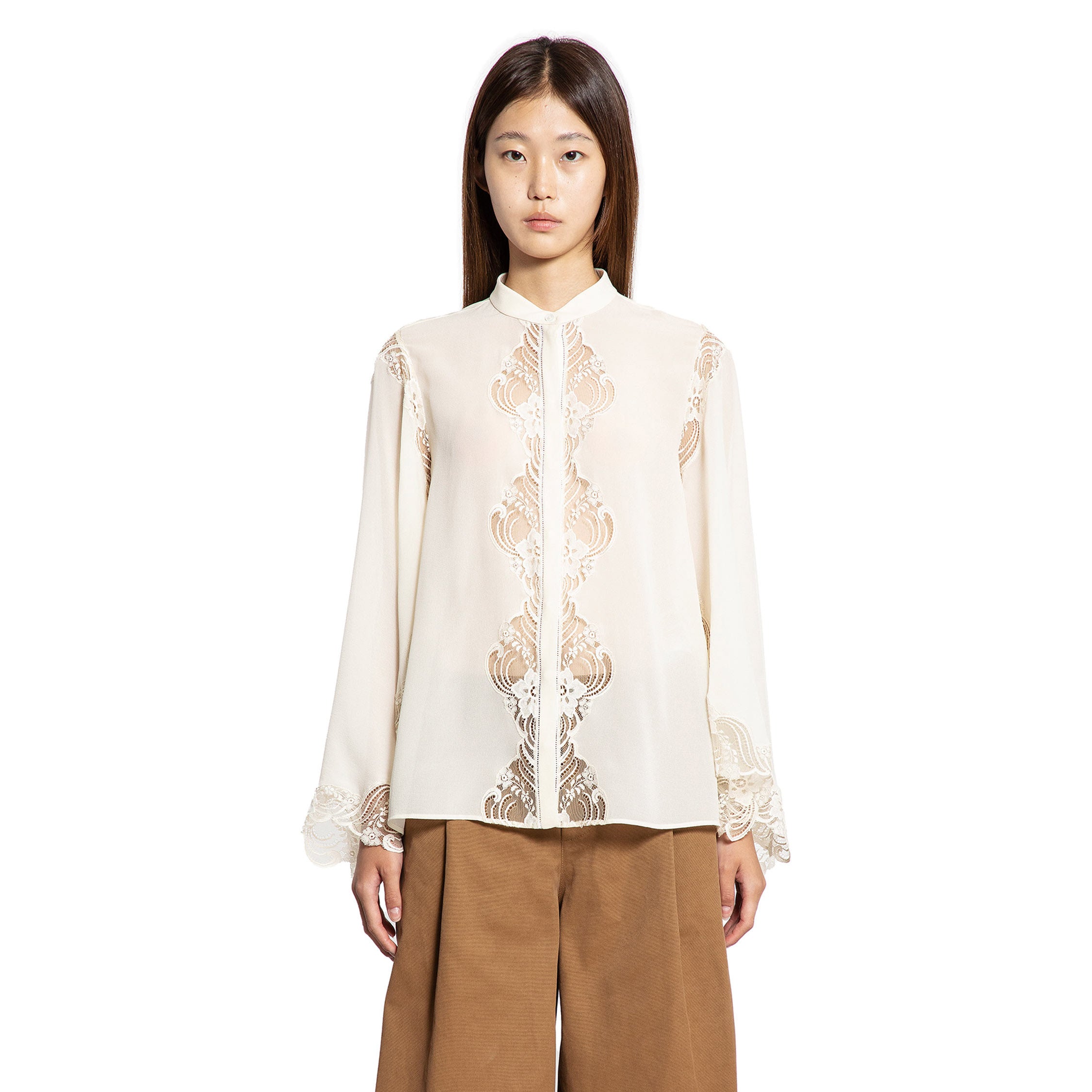 Blouse in Georgette and Lace - Antonioli.eu
