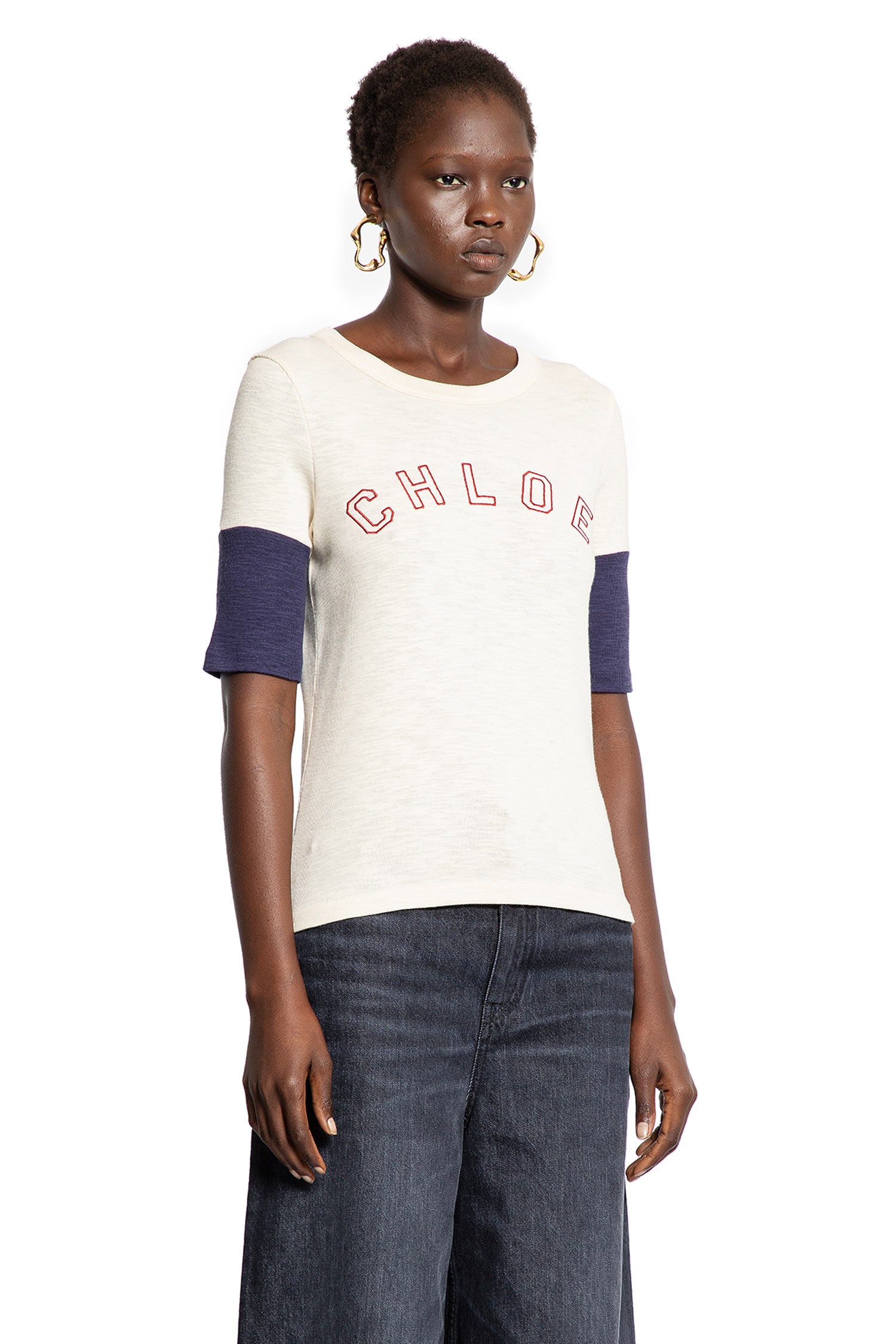 Logo T-Shirt in Flamé Cotton Wool - Antonioli.eu