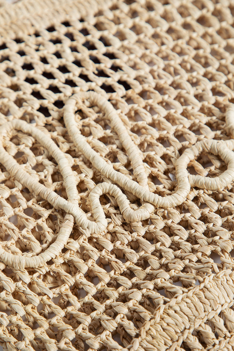 Small Summer Banana Tote Bag in Raffia - Antonioli.eu