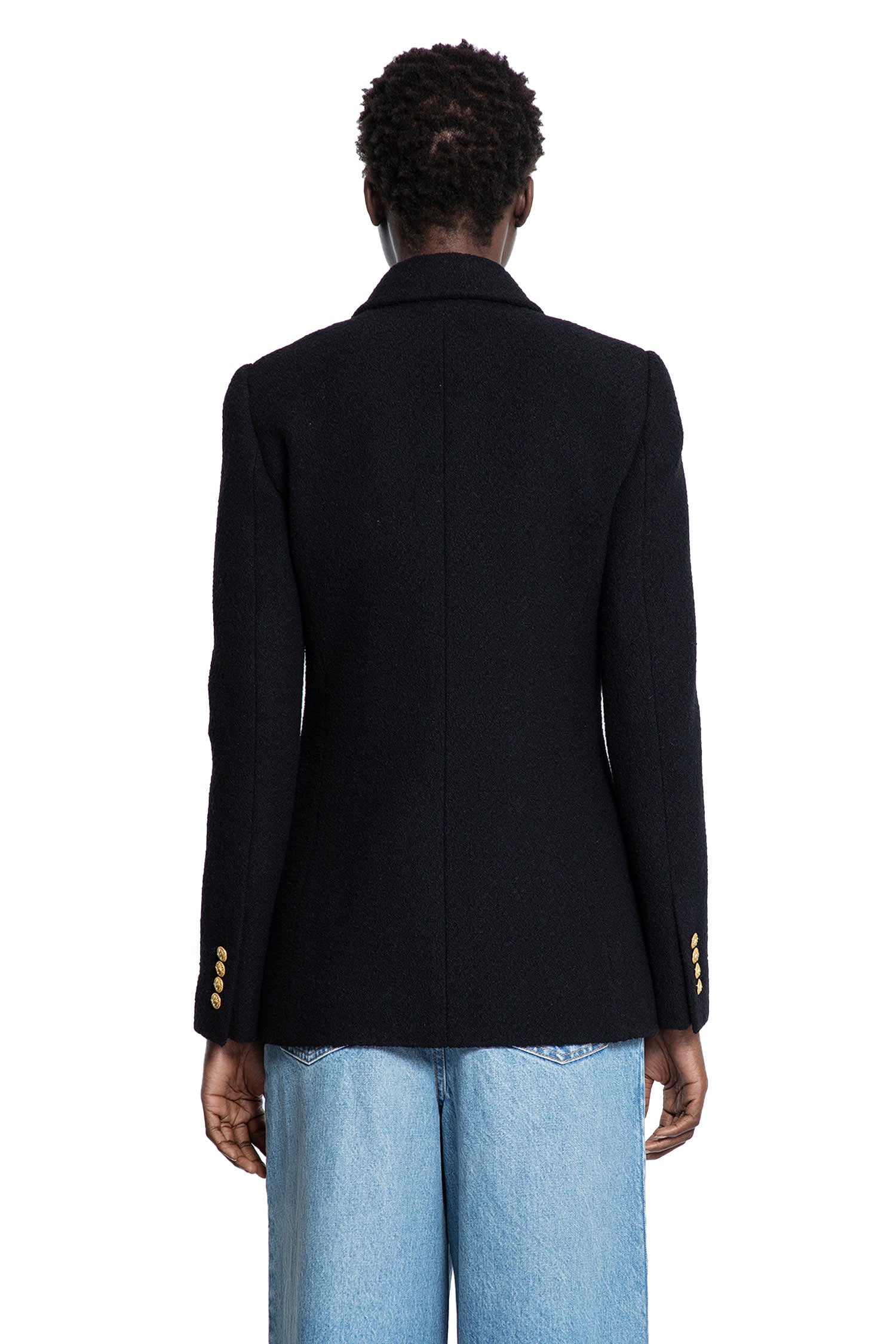 Double-Breasted Blazer in Wool Bouclette