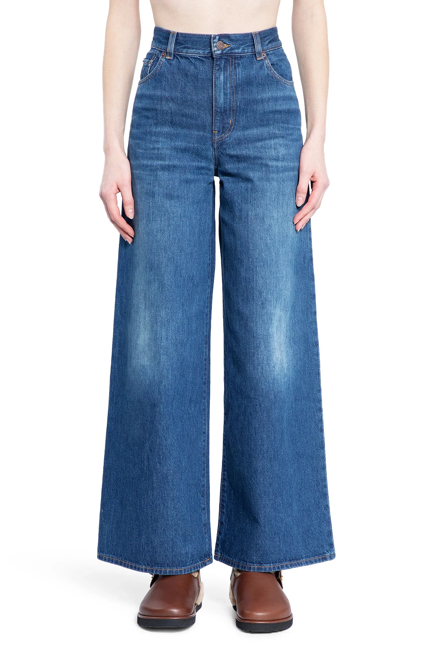 Wide Leg 5 Pocket Jeans - Antonioli.eu