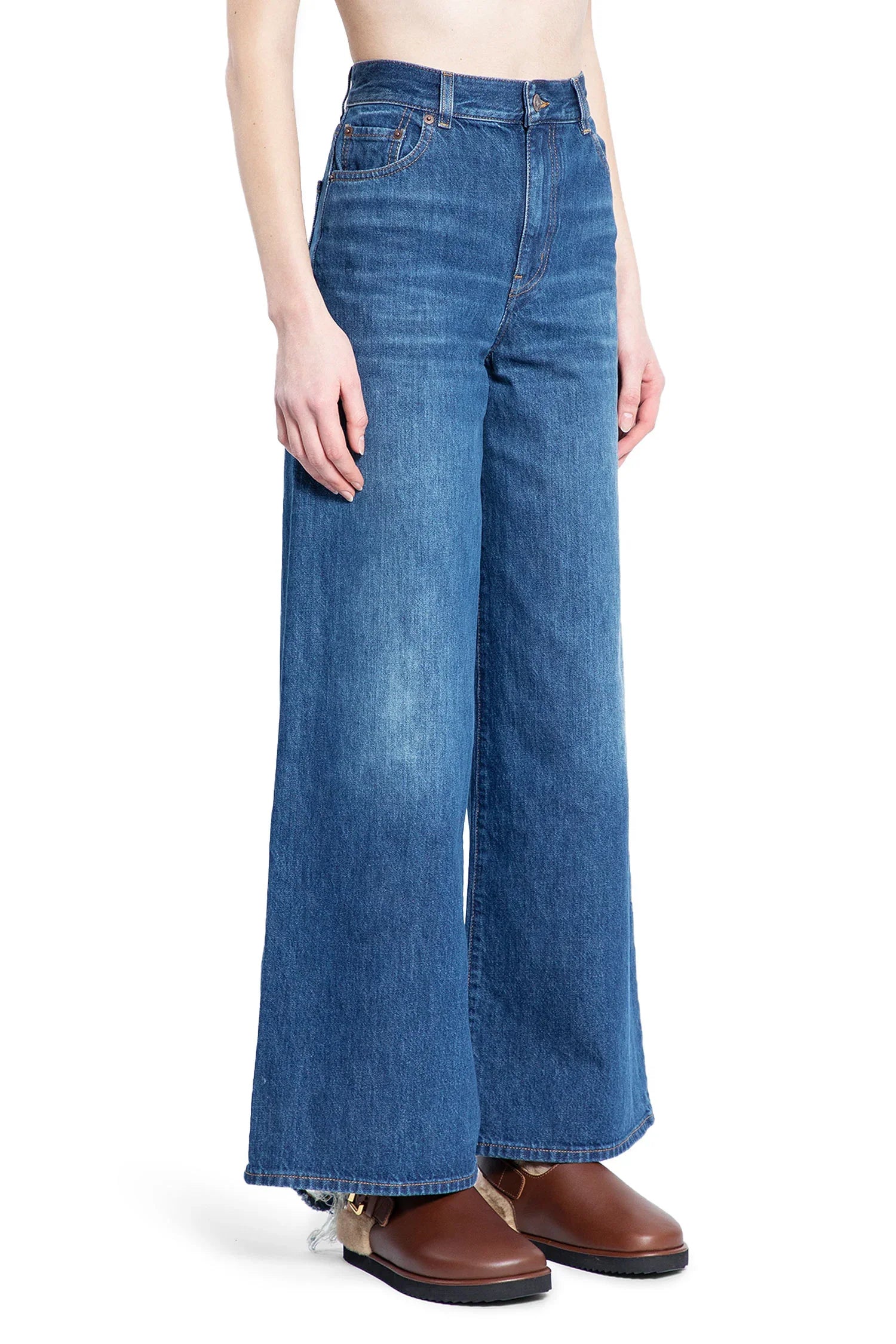 Wide Leg 5 Pocket Jeans - Antonioli.eu