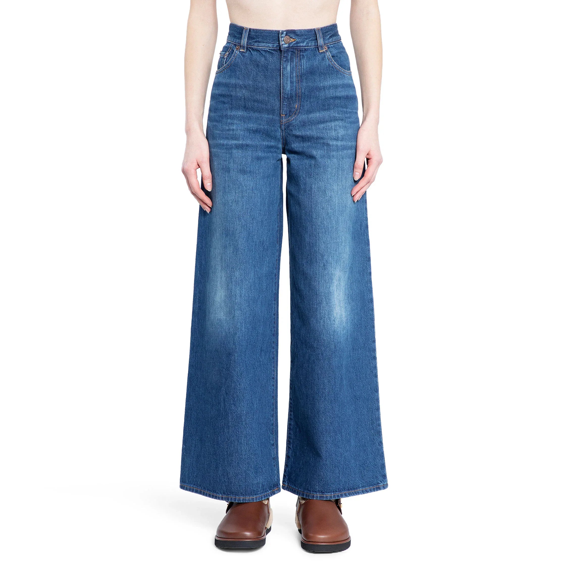 Wide Leg 5 Pocket Jeans - Antonioli.eu