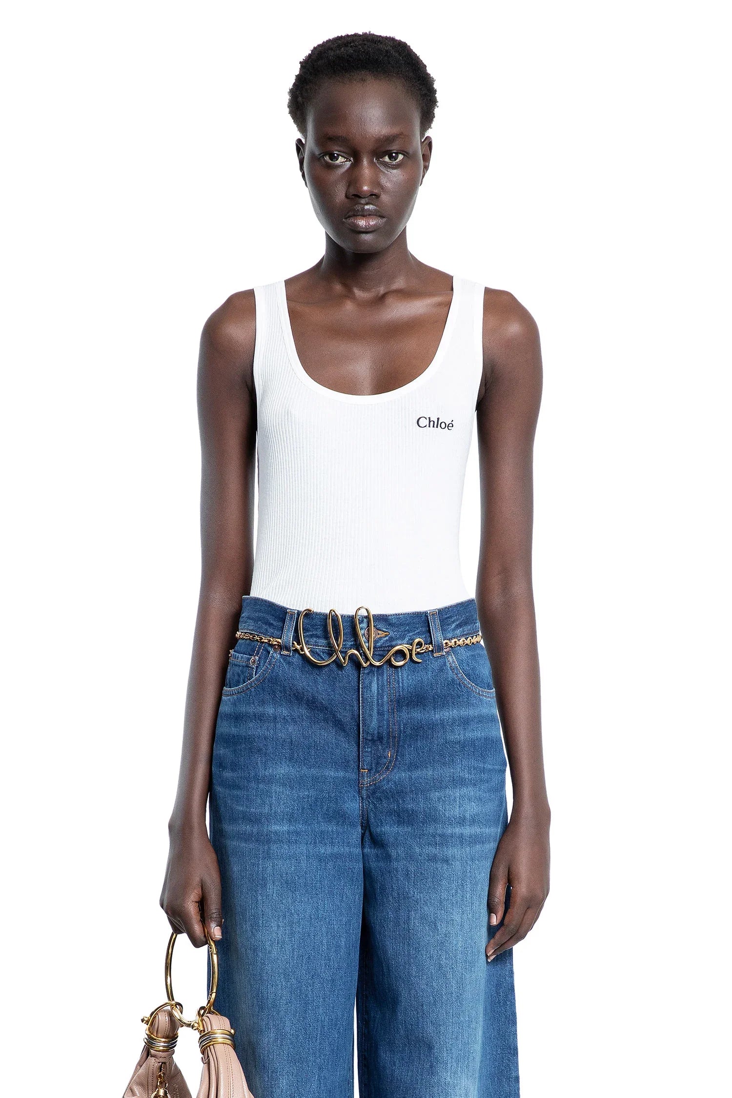 Ribbed Jersey Logo Tank Top - Antonioli.eu