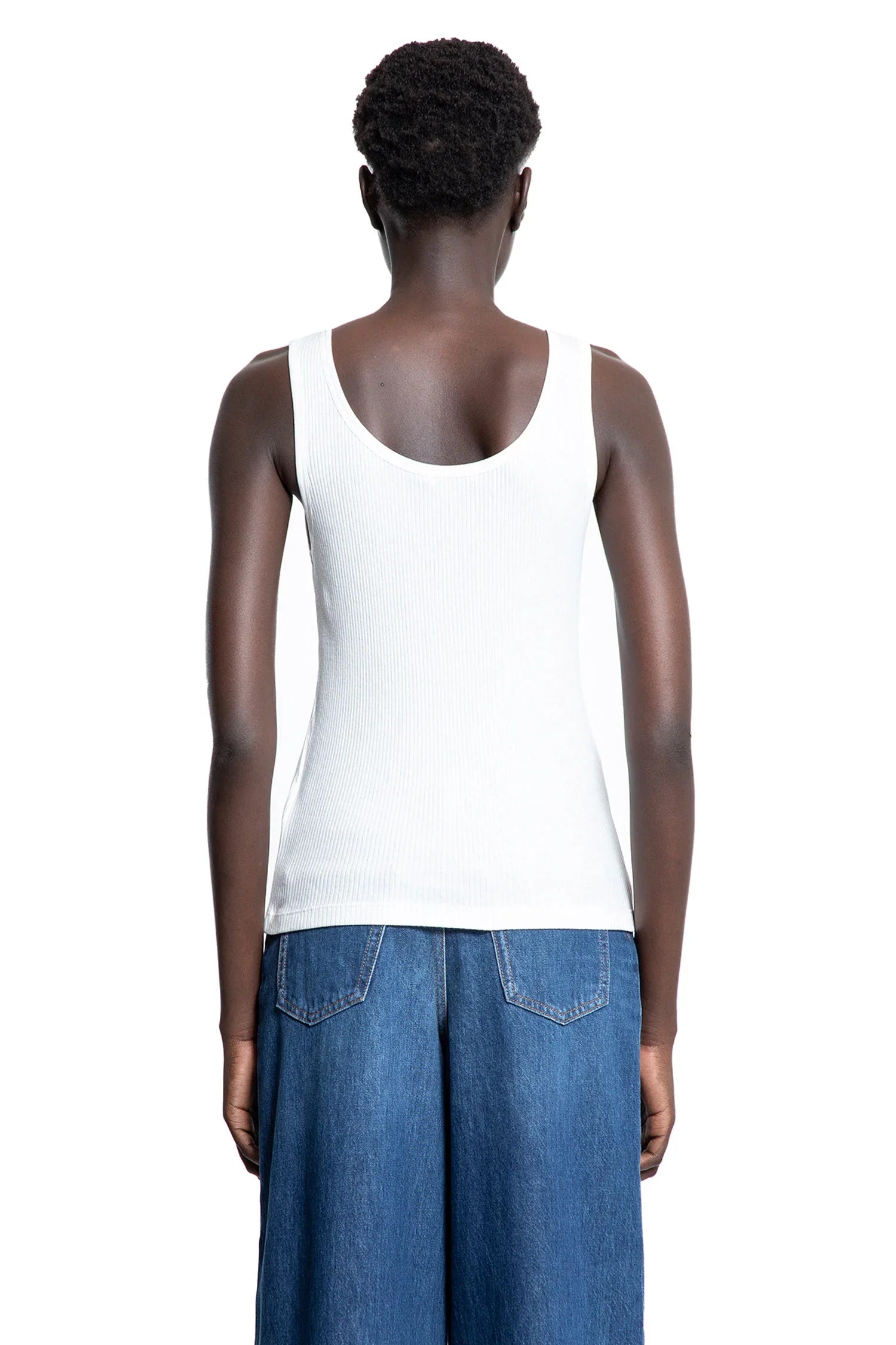 Ribbed Jersey Logo Tank Top - Antonioli.eu
