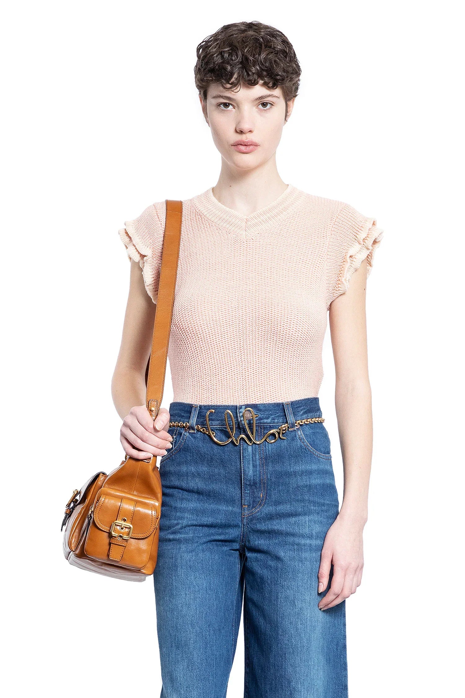 Short Sleeve Knit Top in Wool - Antonioli.eu