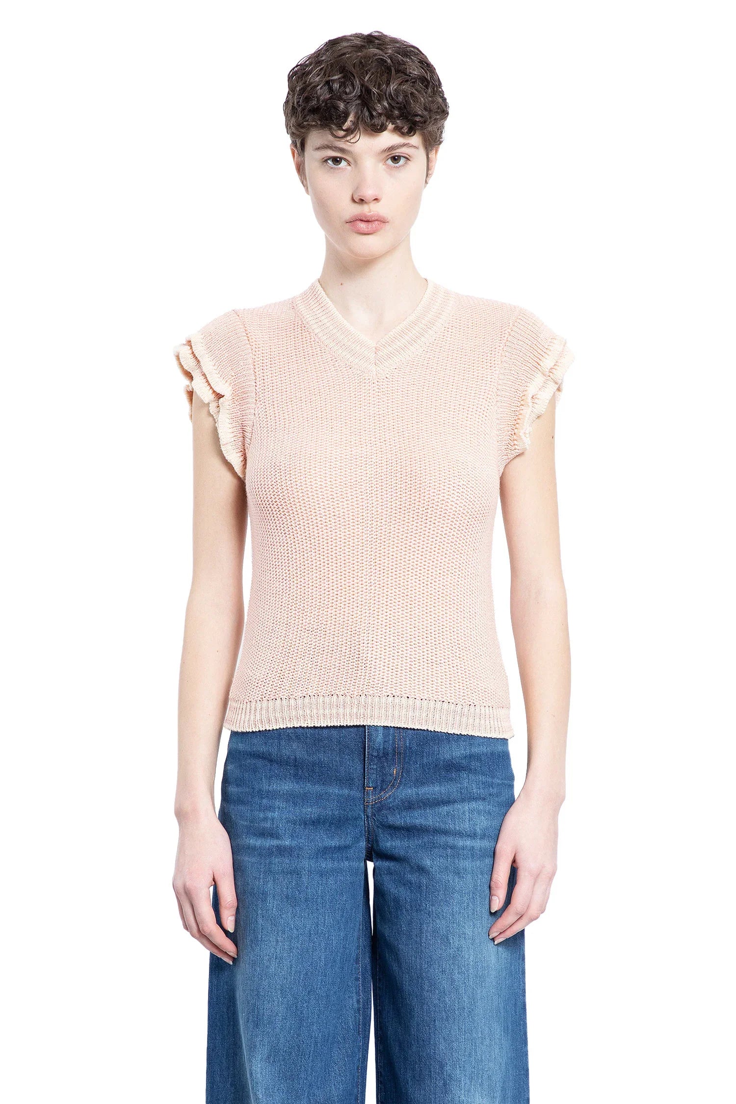 Short Sleeve Knit Top in Wool - Antonioli.eu