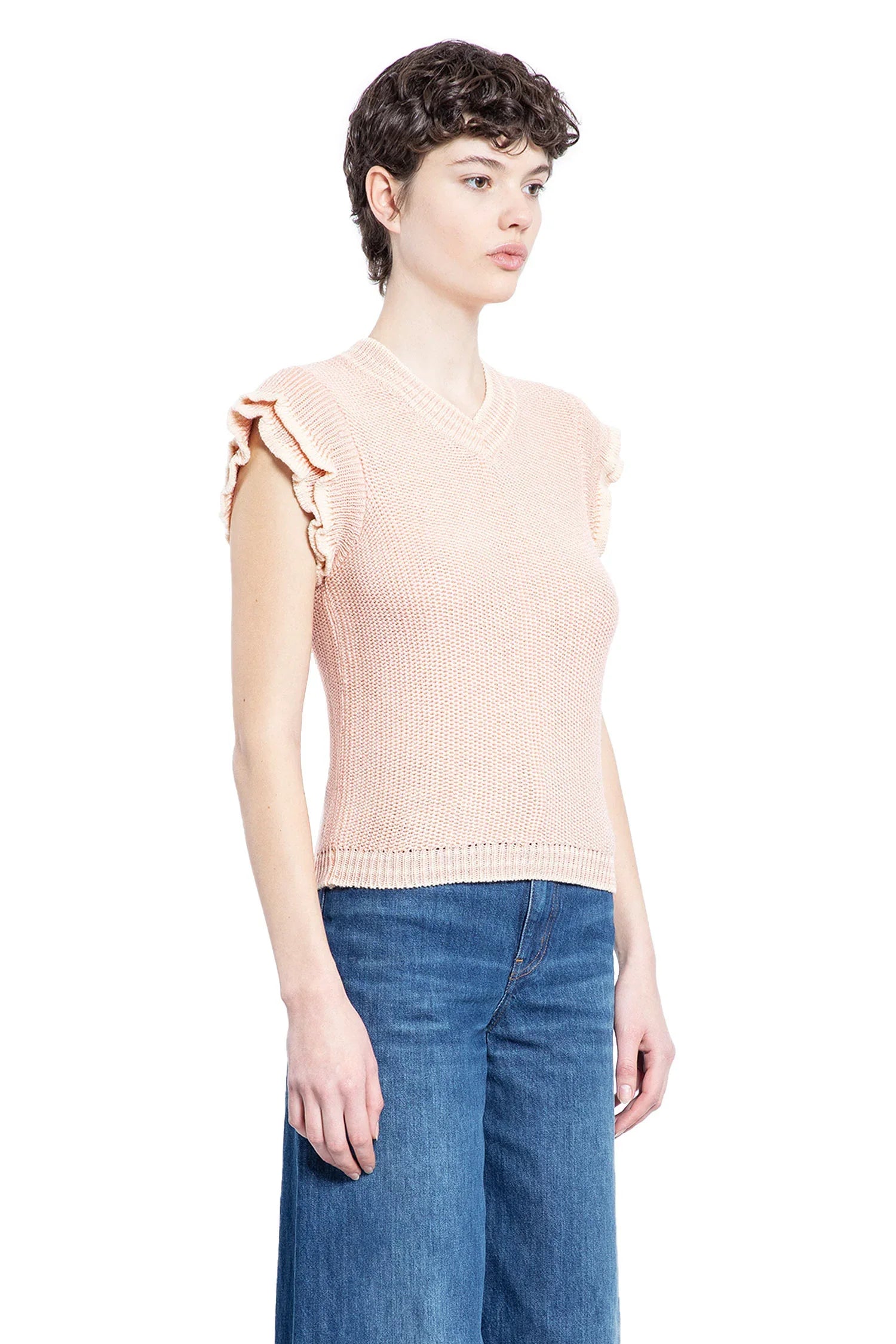 Short Sleeve Knit Top in Wool - Antonioli.eu