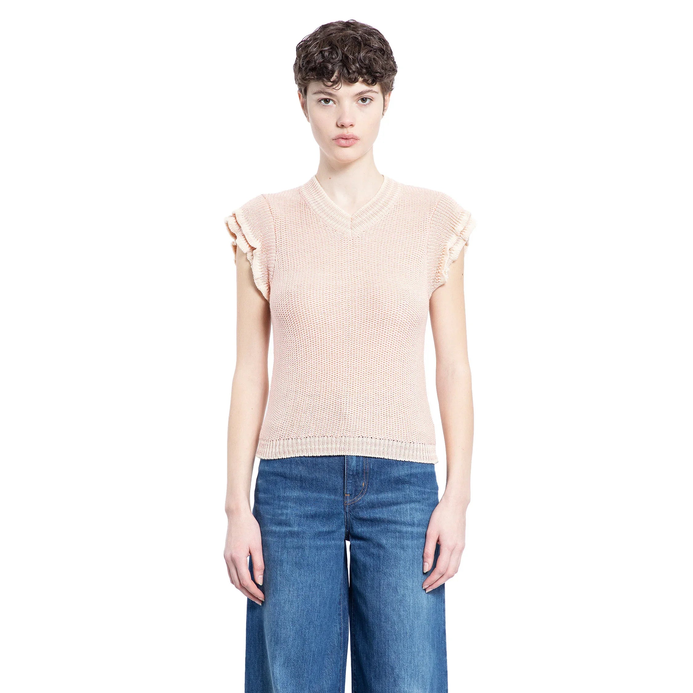 Short Sleeve Knit Top in Wool - Antonioli.eu
