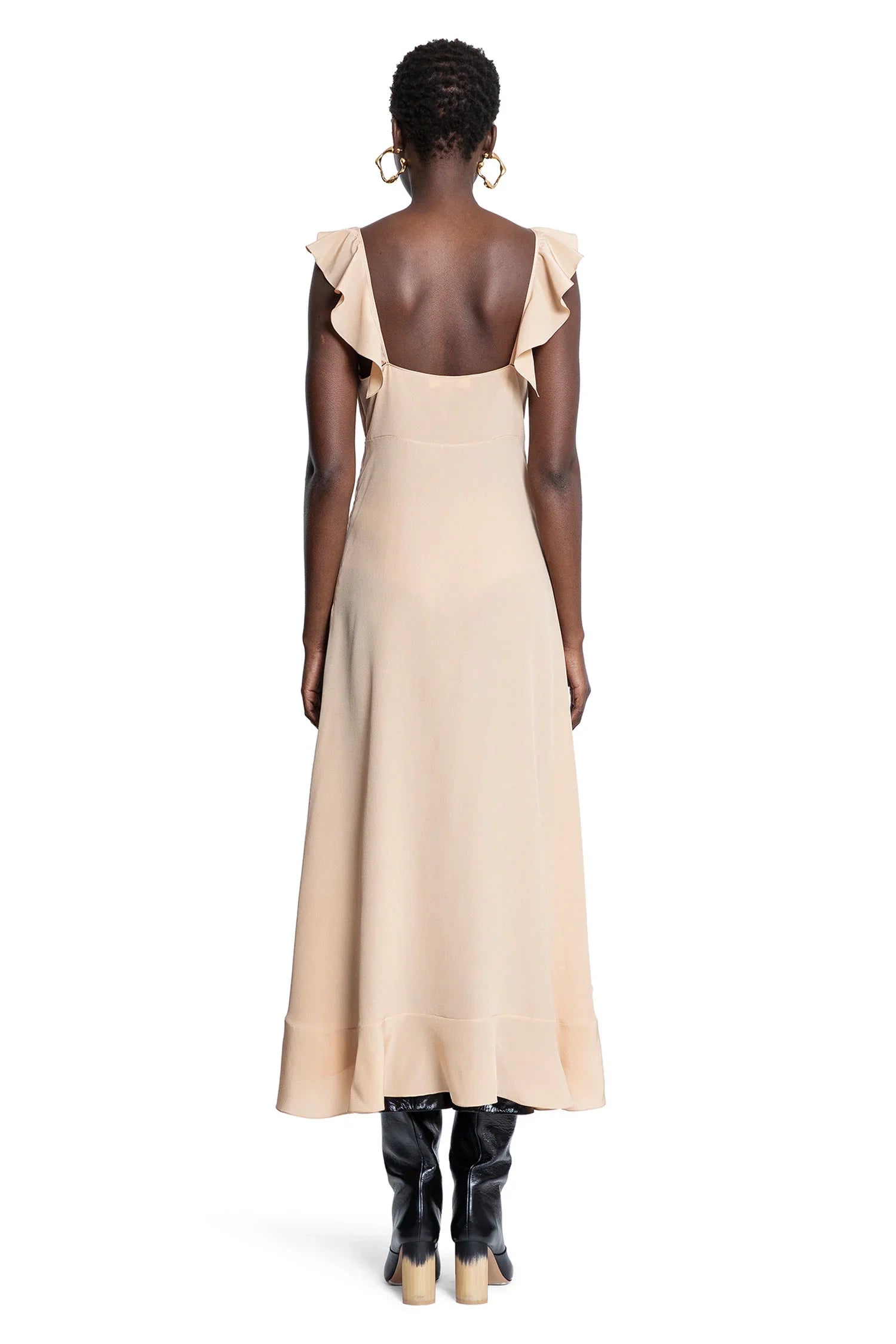 Long Sun Dress in crêpe de chine - Antonioli.eu