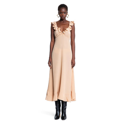 Long Sun Dress in crêpe de chine - Antonioli.eu