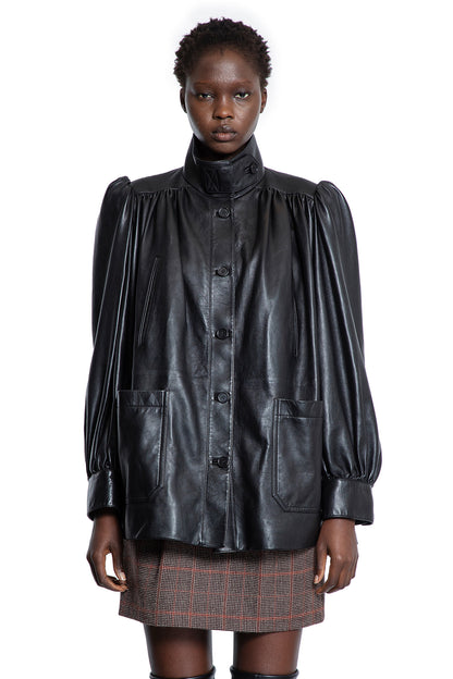 High-Neck Coat in Plongé Nappa Leather - Antonioli.eu