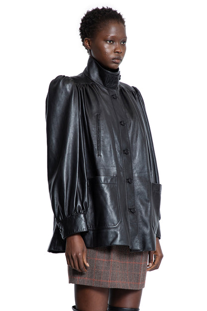High-Neck Coat in Plongé Nappa Leather - Antonioli.eu