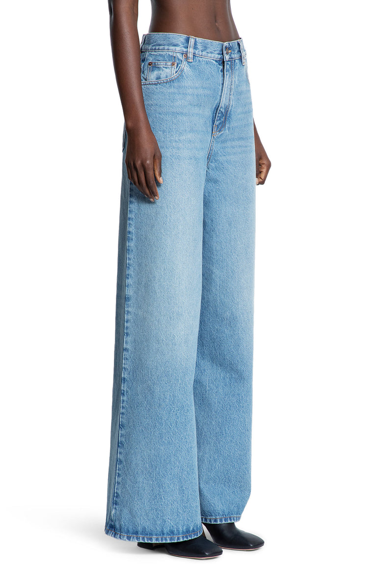 High-Rise Wide-Leg Jeans in Light Wash Denim - Antonioli.eu