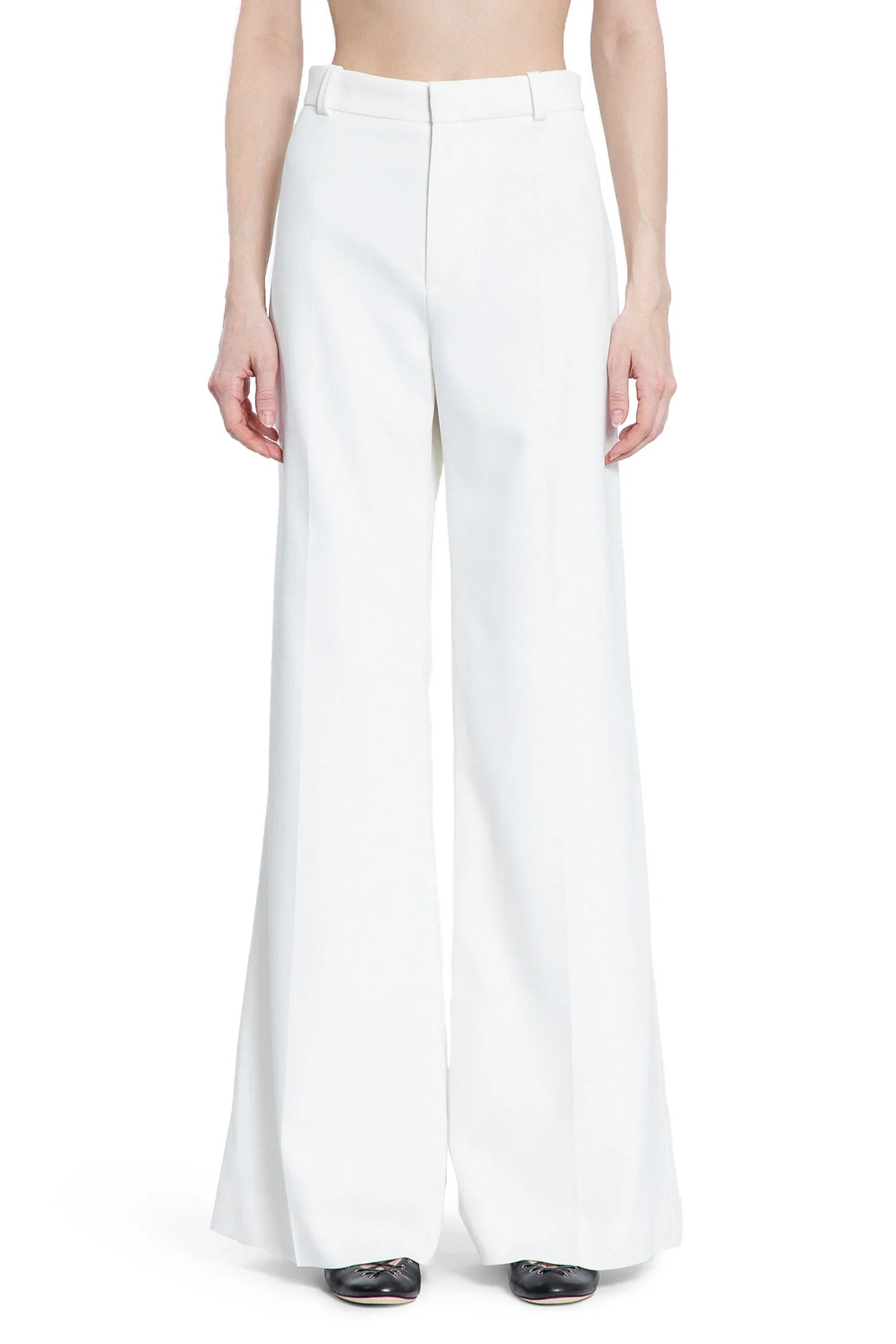Flared Trousers in Grain De Poudre - Antonioli.eu