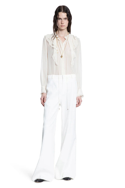 Flared Trousers in Grain De Poudre - Antonioli.eu