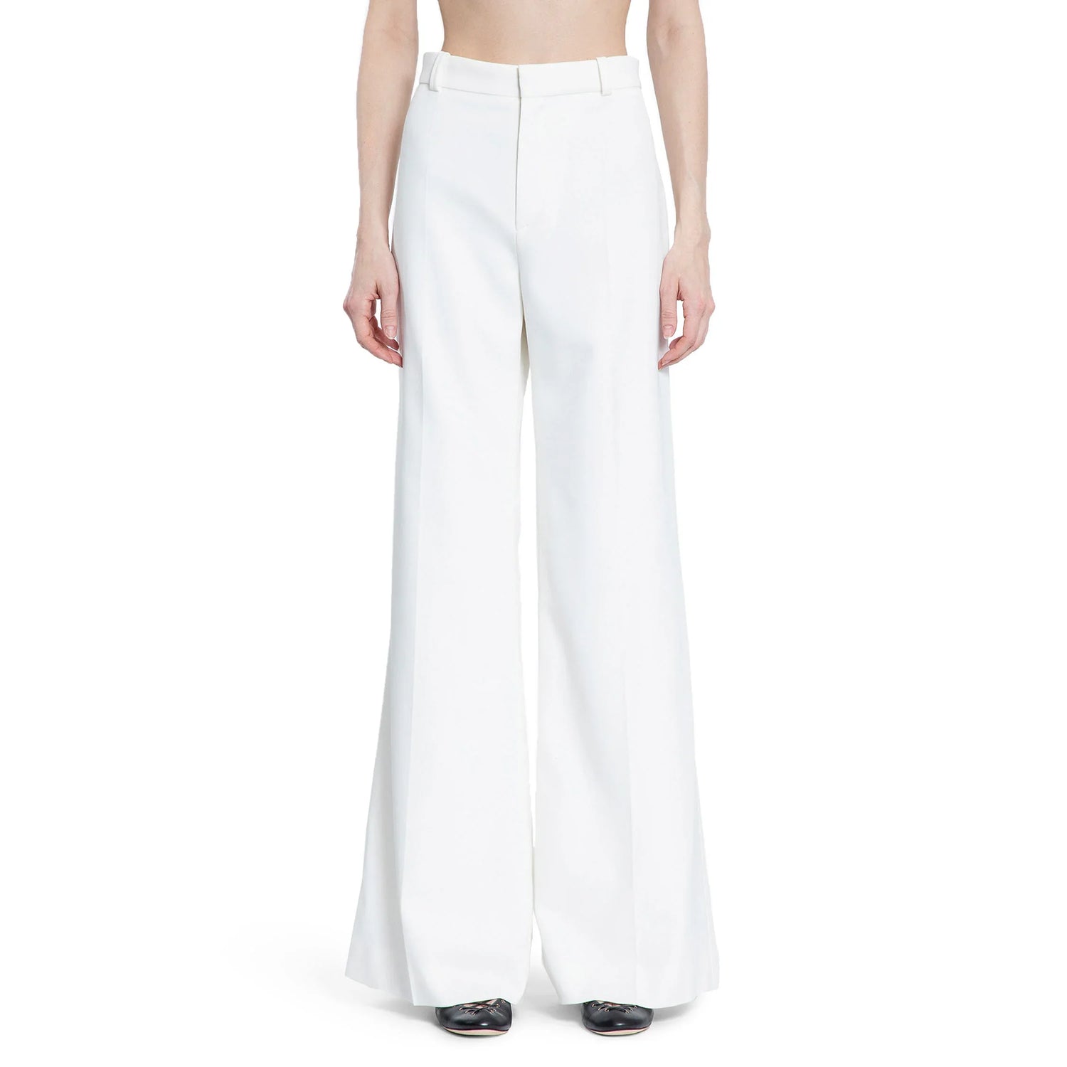 Flared Trousers in Grain De Poudre - Antonioli.eu