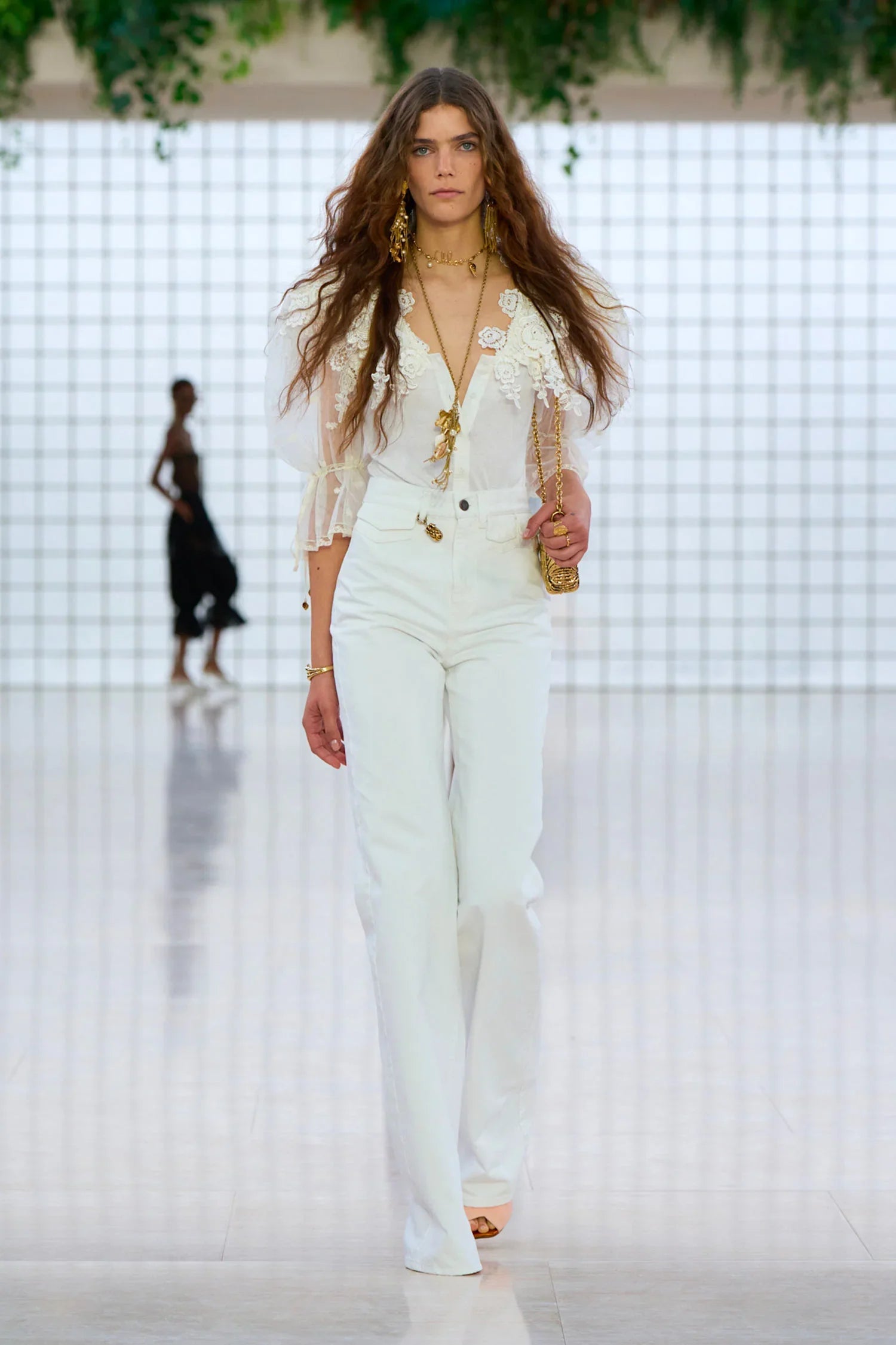 Flared Trousers in Grain De Poudre - Antonioli.eu