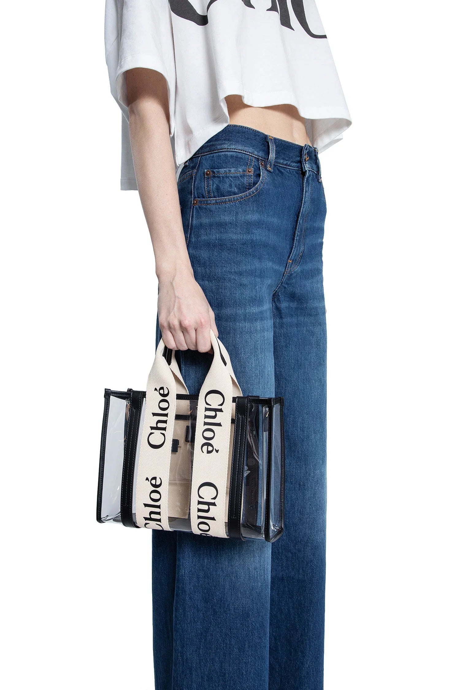 Woody small tote bag in jelly and leather - Antonioli.eu